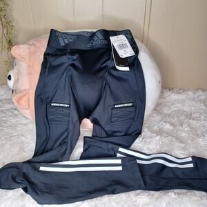 Adidas Alphaskin Hockey Pants Tights w/cup Small Men Black Baselayer Compression